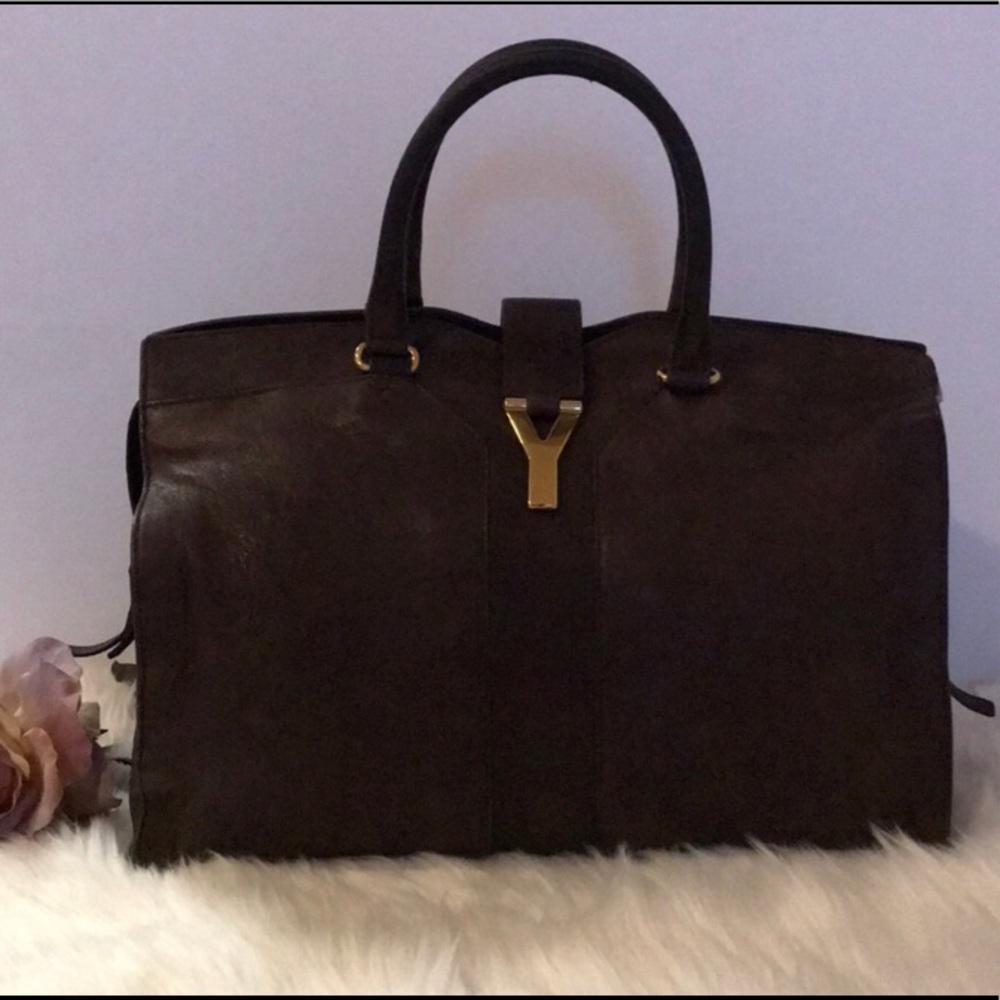 YSL Large Cabas Chyc!  Rare Chocolate Brown!